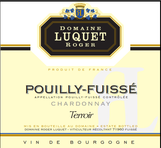 Roger Luquet 2018 Pouilly-Fuisse “Cuvée Terroir” 375ml