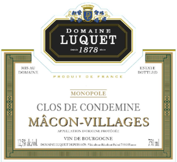 Roger Luquet 2018 Macon Villages "Clos de Condemine" 375ml